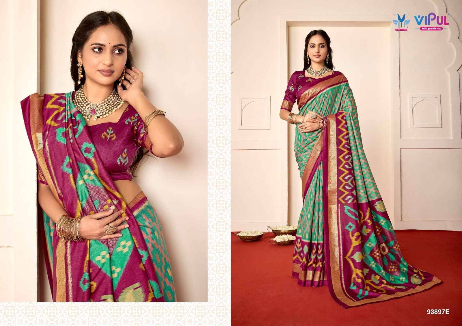 Sentosa silk Vol 10 93897 Series By Vipul Fashion Indian Traditional Wear Collection Beautiful Stylish Fancy Colorful Party Wear & Occasional Wear Weightless Sarees At Wholesale Price